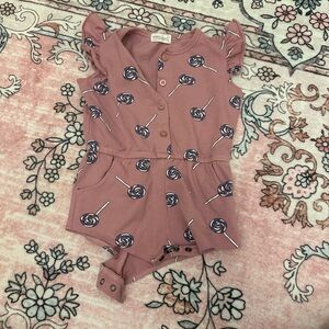 Pink Lollipop Print Baby Romper